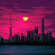 Shanghai Sunset by Dan Mumford |  SHCC 2017 exclusive