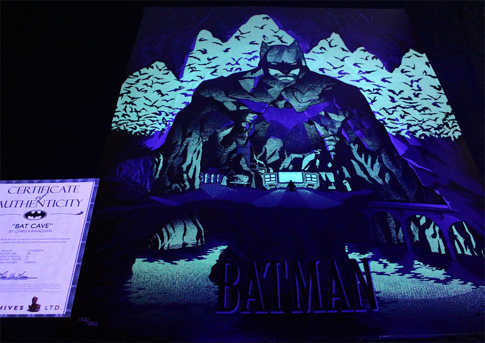 Batcave by Chris Kawagiwa glow blacklight | Batman vs. Superman