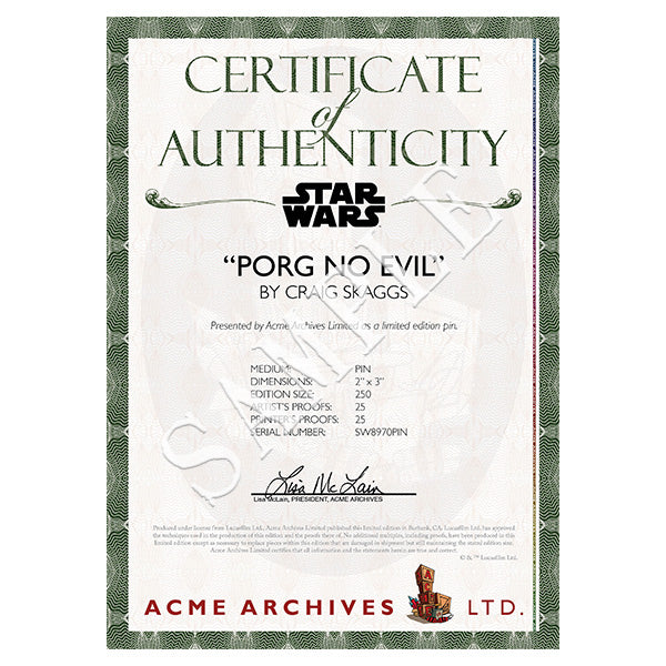 Porg No Evil Collectible Pin | Star Wars - cert