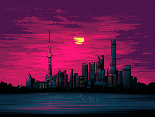 Shanghai Sunset by Dan Mumford |  SHCC 2017 exclusive