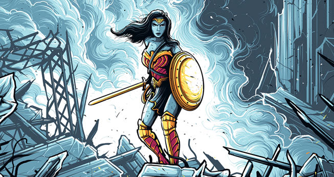 Wonder Woman Warrior variant closeup by Dan Mumford | Batman vs. Superman